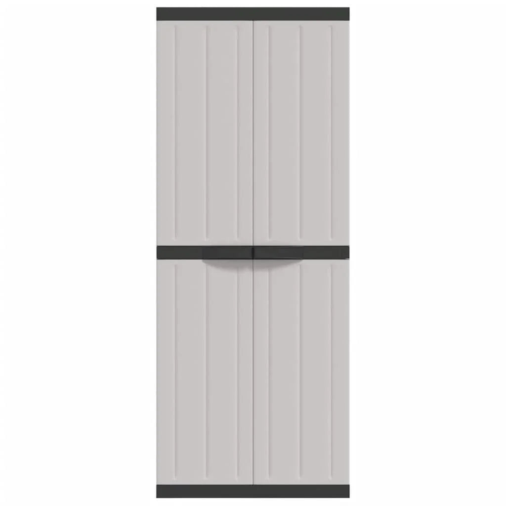 vidaXL Outdoor Storage Cabinet Black 25.6"x14.6"x33.5" PP