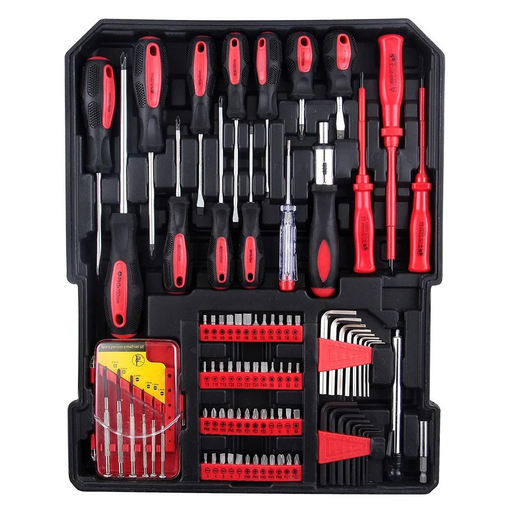 Tool Box with Tools 799pcs Household Tool Set with Aluminum Trolley Case, Auto Repair Tool Kit Toolbox and Wheels