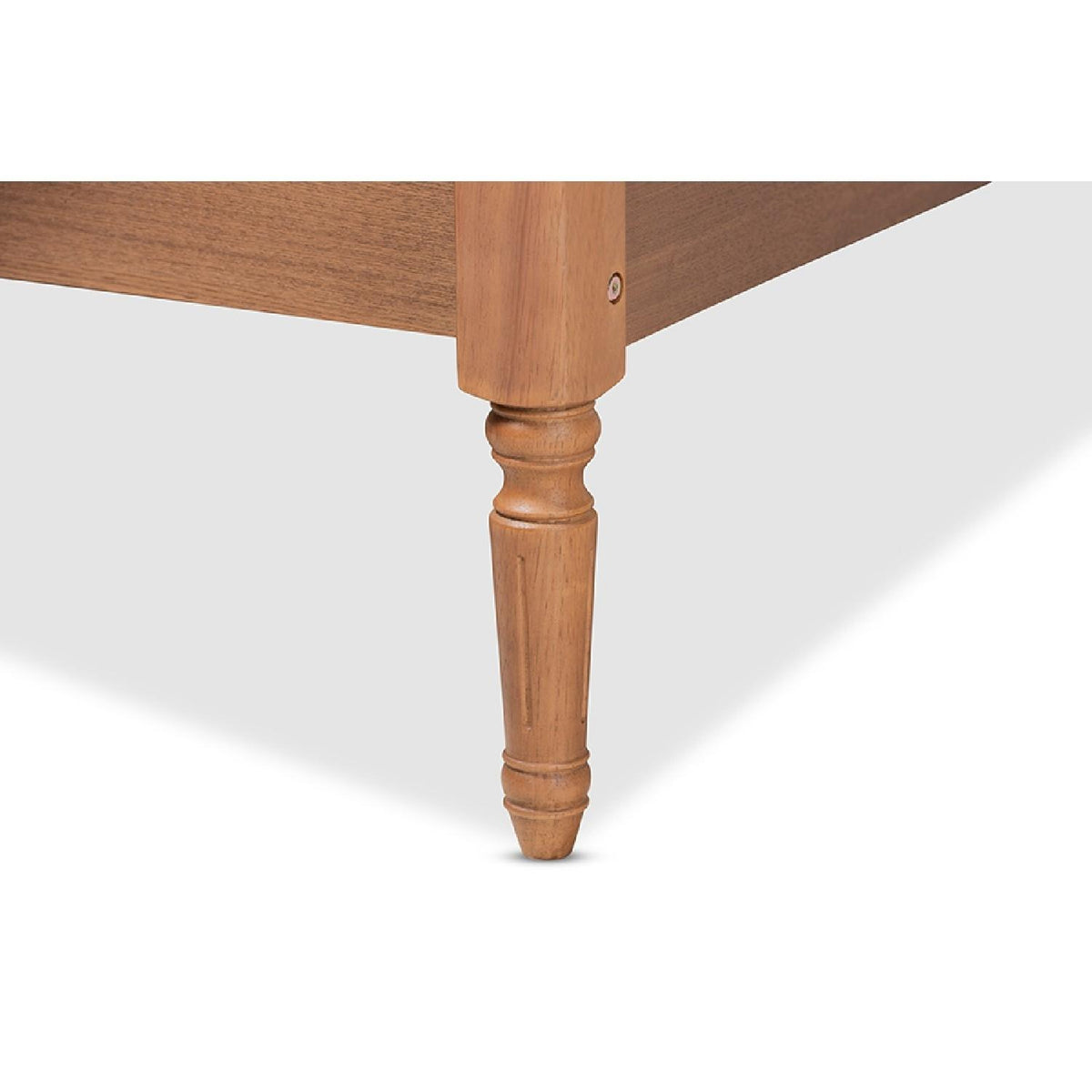 Baxton Studio Colette French Bohemian Ash Walnut Finished Wood Queen Size Platform Bed Frame