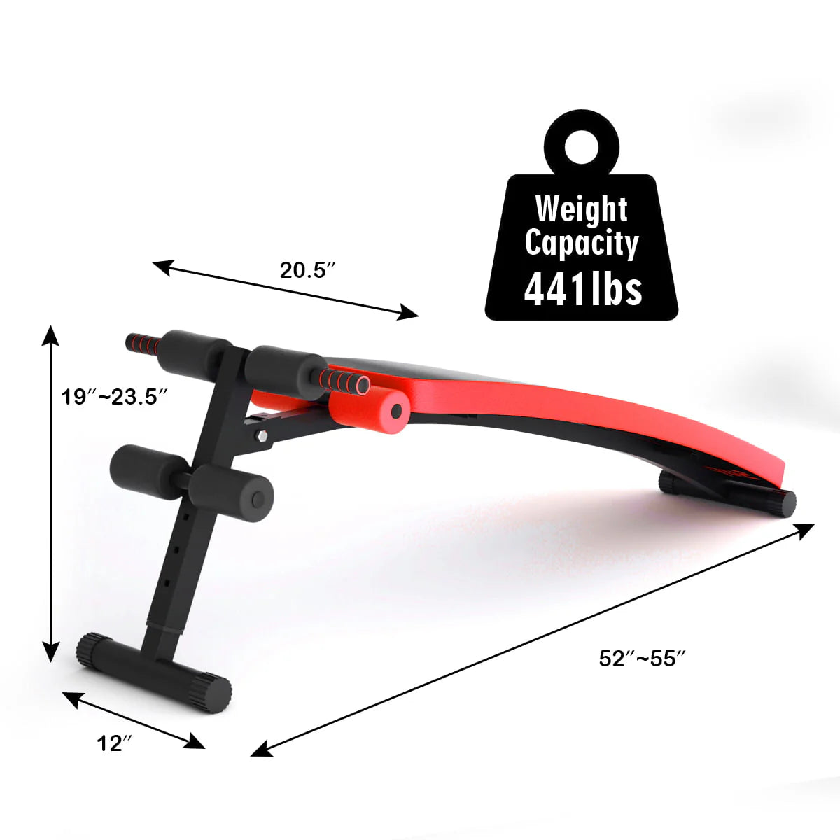 SuperFit Folding Weight Bench Adjustable Sit-up Board Workout Slant Bench Red
