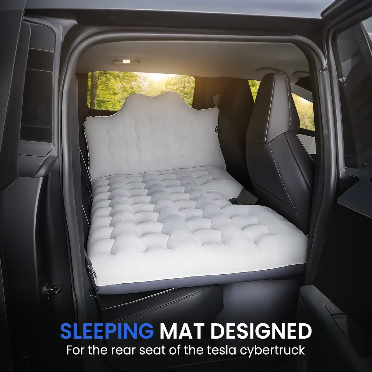WheelX Air Mattress Back Seat Compatible with Tesla Cybertruck 2024 2025 Accessories for Travel, Car Bed SUV Mattress with Functional Piers