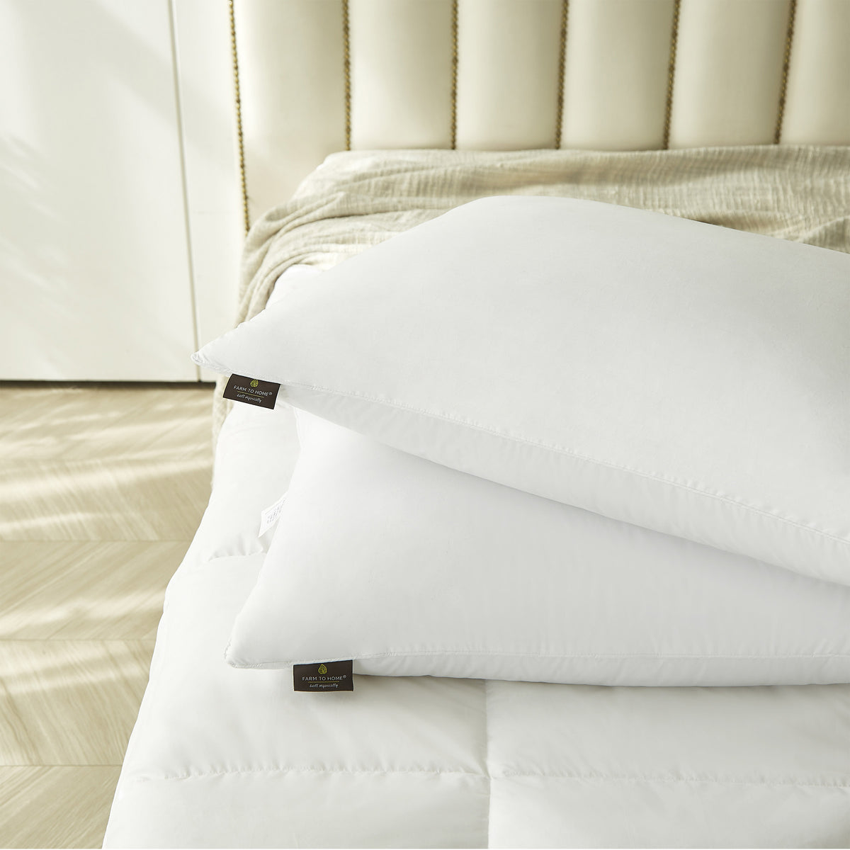 Farm to Home Organic Cotton Down Alternative Pillow, 2-pack
