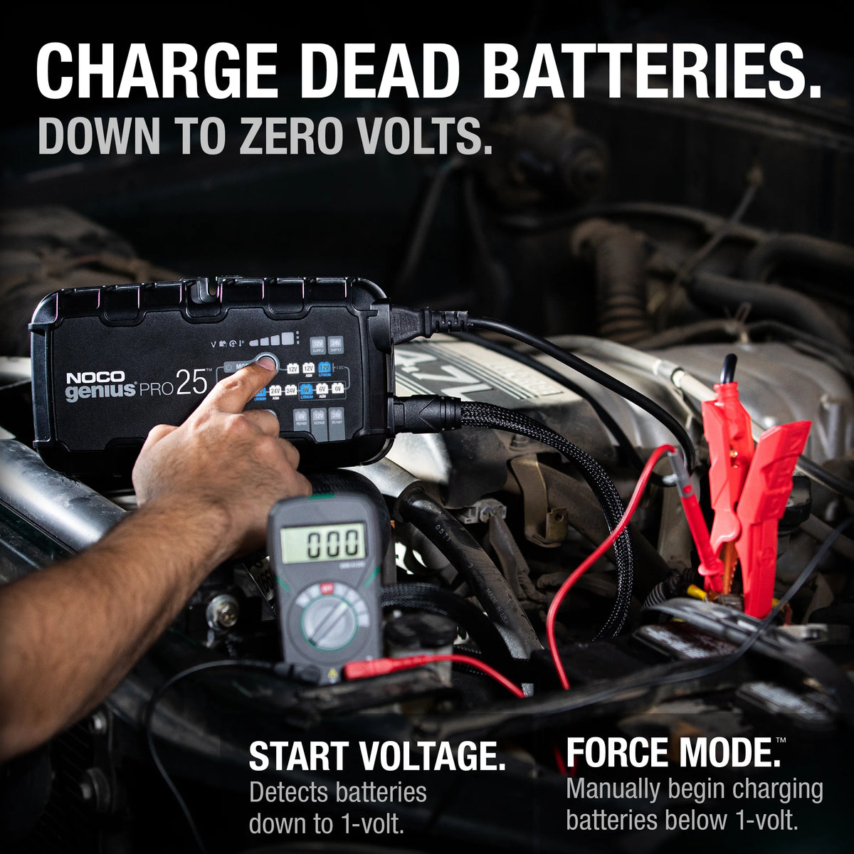 NOCO GENIUSPRO25: 25A 6V/12V/24V Professional Battery Charger, Maintainer and Desulfator