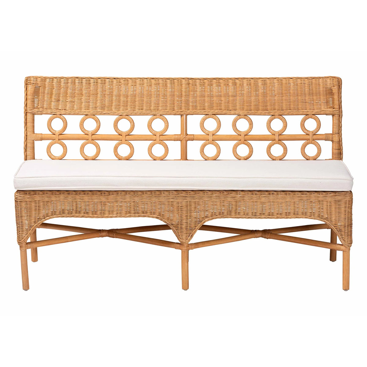 bali & pari Oxford Boho Dining Bench, Light Honey
