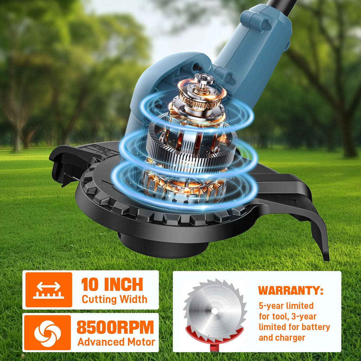 SENIX 20V 2-Tool Cordless Combo Kit, 10-Inch String Trimmer & Variable Speed Leaf Blower (One 4.0Ah Battery and Charger Included) S2K2B1-03