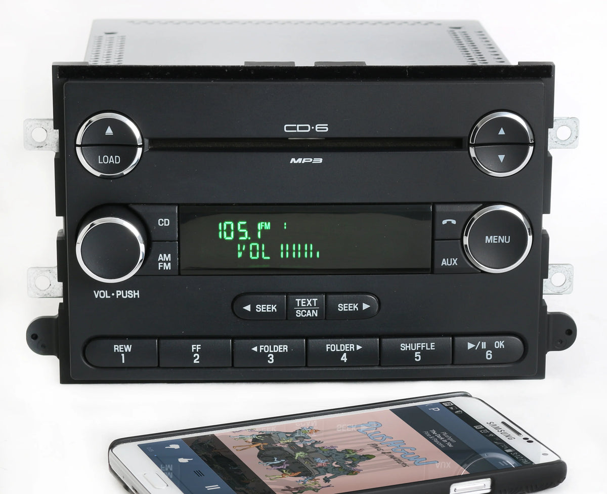 Restored Ford Fusion 06-09 AM FM 6 Disc CD Radio Chrome w Bluetooth Music 8E5T-18C815-AF (Refurbished)