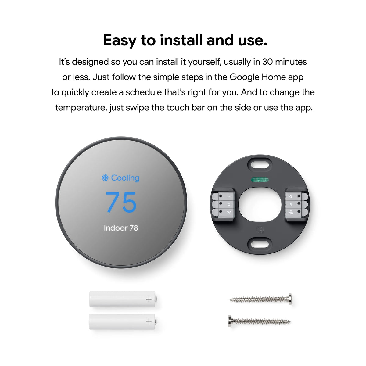 Google Nest  Thermostat - Smart Programmable Wi-Fi GA01334-US - Snow