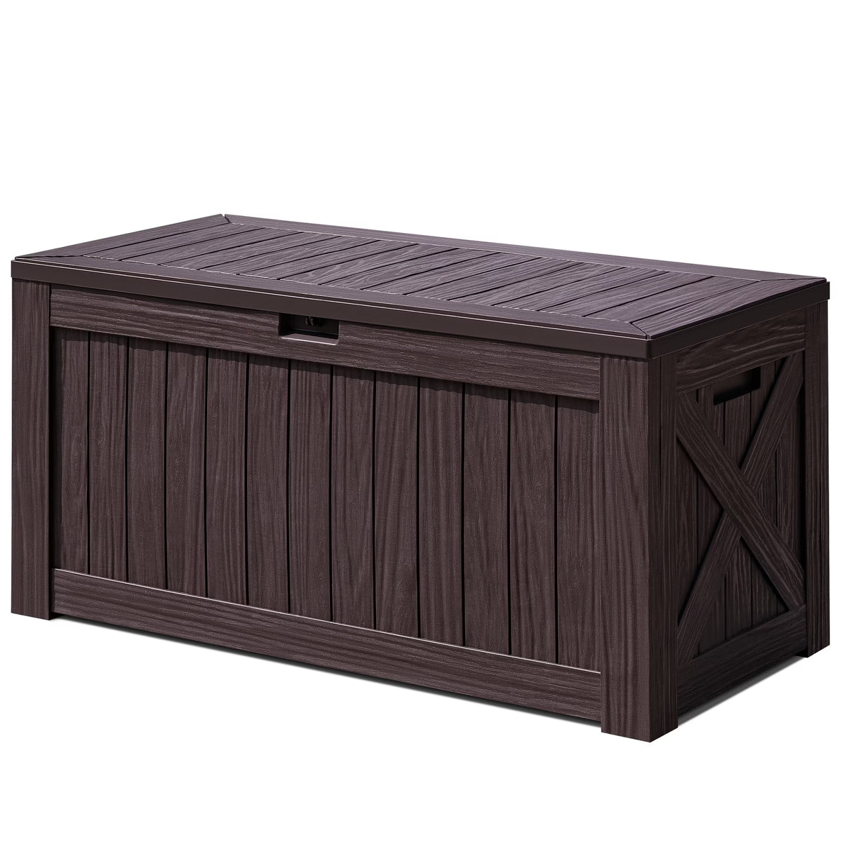 Devoko 120 Gallon Outdoor Patio Box Deck Plastic Resin Storage Box Backyard, Dark Grey
