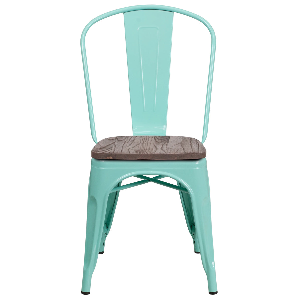 Flash Furniture Copper Metal Stackable Chair with Wood Seat