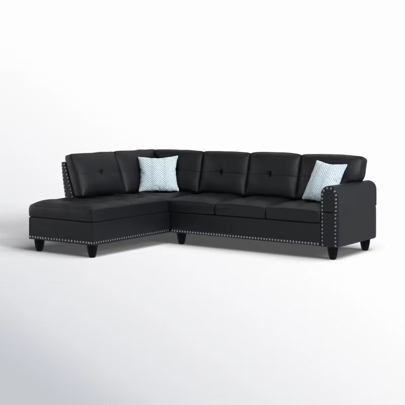 Sectional Sofas Faux Leather L - Shaped Sectional Set with Cup Holders 2pc,Large Sectional Couches