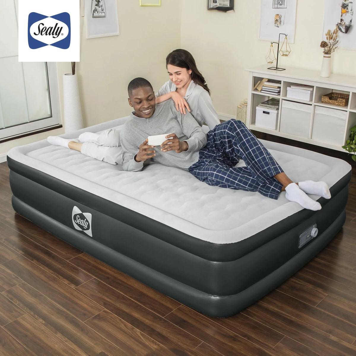 Sealy Tritech 20" Air Mattress Inflatable Bed Twin with Built-In AC Pump