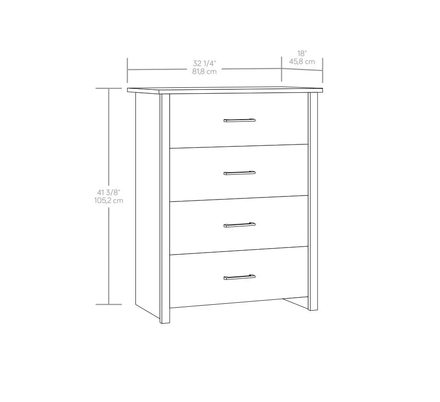 Mainstays Hillside 4-Drawer Dresser, Charcoal Finish