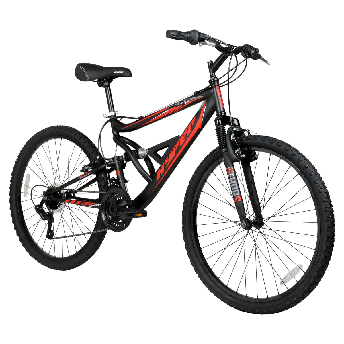 Hyper Bicycles Men's 26" Shocker Mountain Bike, Black/Green