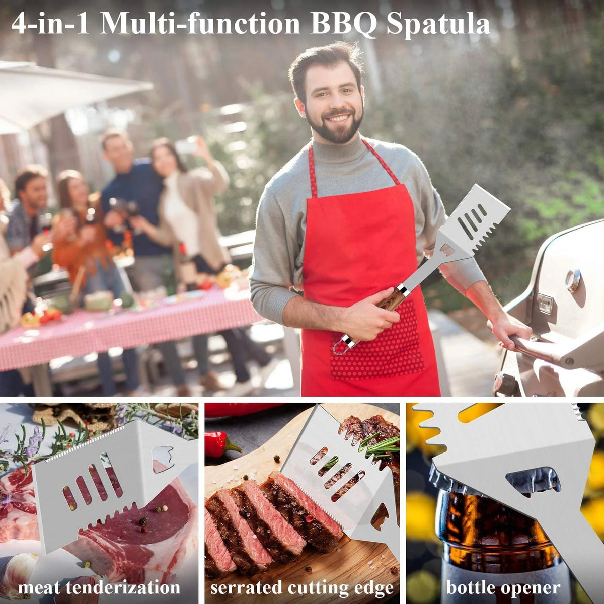 BBQ Grill Accessories Set, Stainless Steel Griddle Tools Kit for Blackstone and Camp Chef, 38Pcs Grill Utensils Set for Barbecue