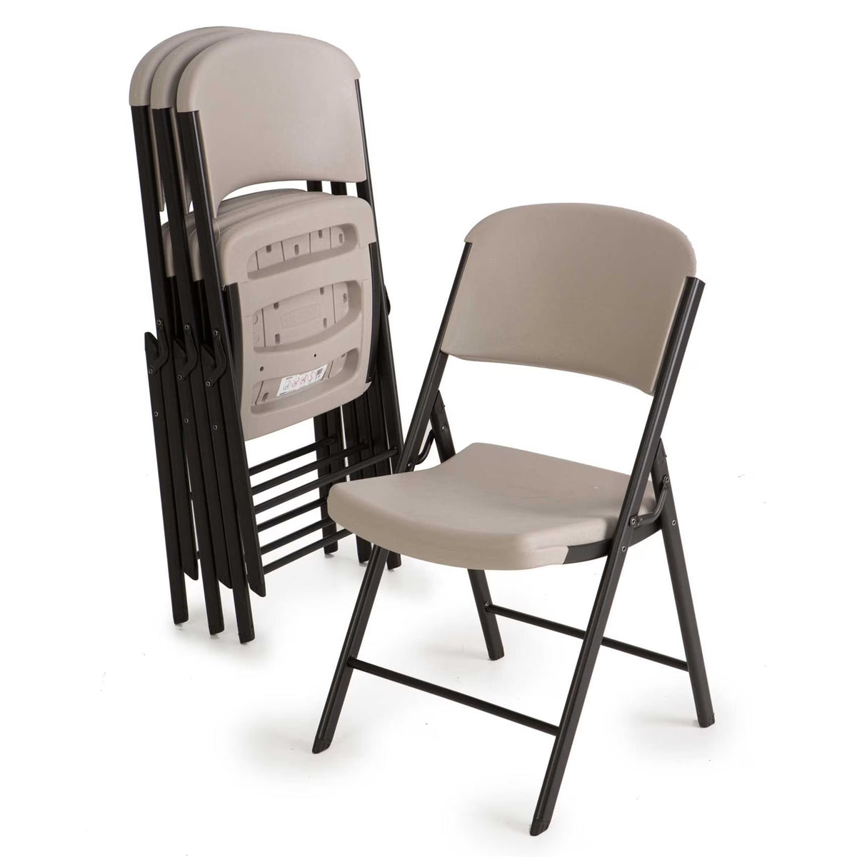 Lifetime Folding Chair, Indoor/Outdoor Commercial, White Granite, 4 Pack (42804)