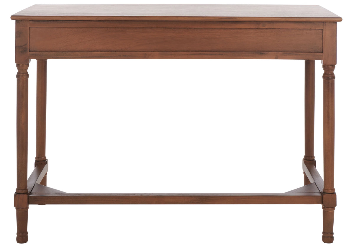 SAFAVIEH Layce Solid Retro 2 Drawer Writing Desk, Brown