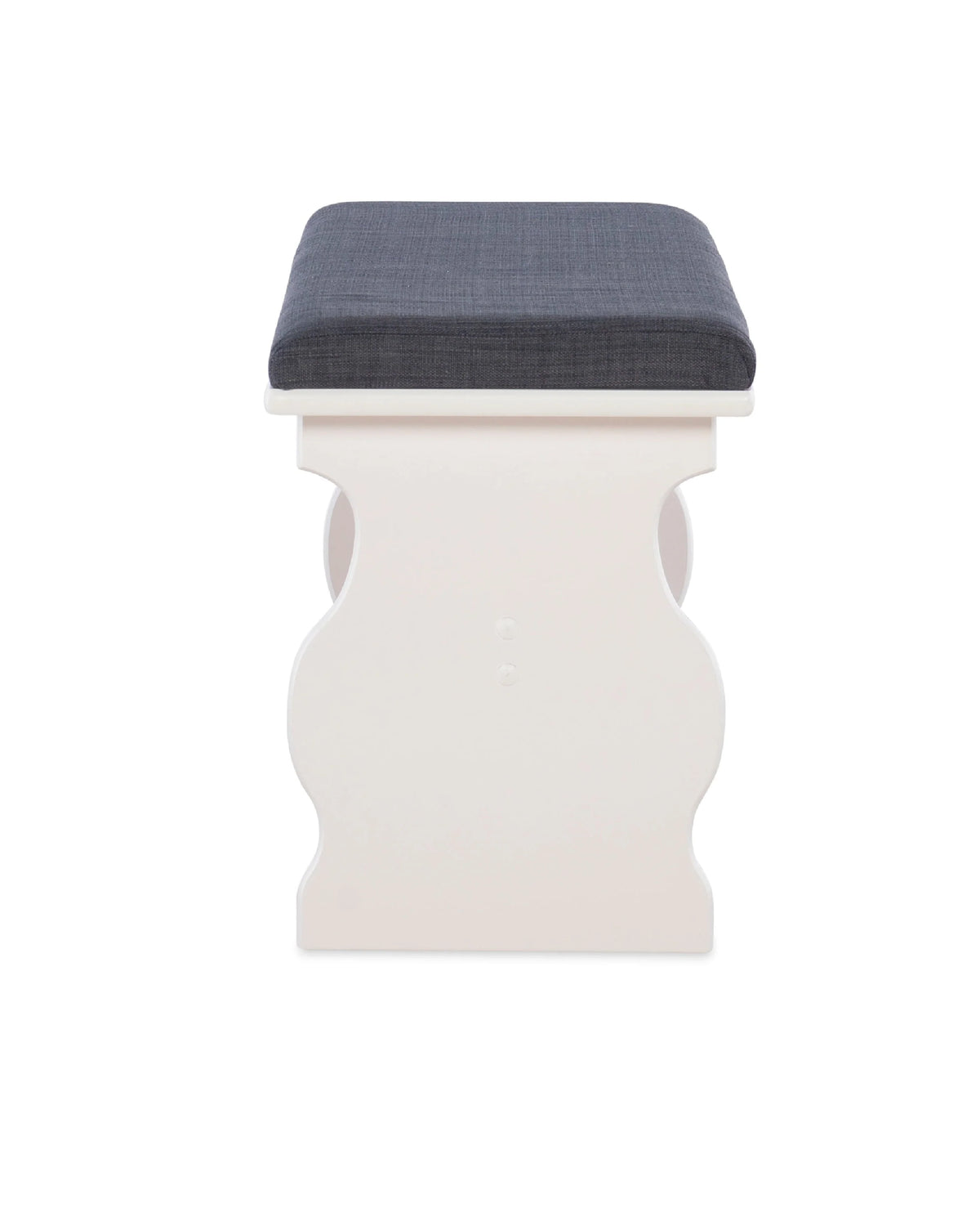 Linon Weston Corner Dining Breakfast Nook with Table and Bench, Seats 5-6, White Finish with Charcoal Fabric