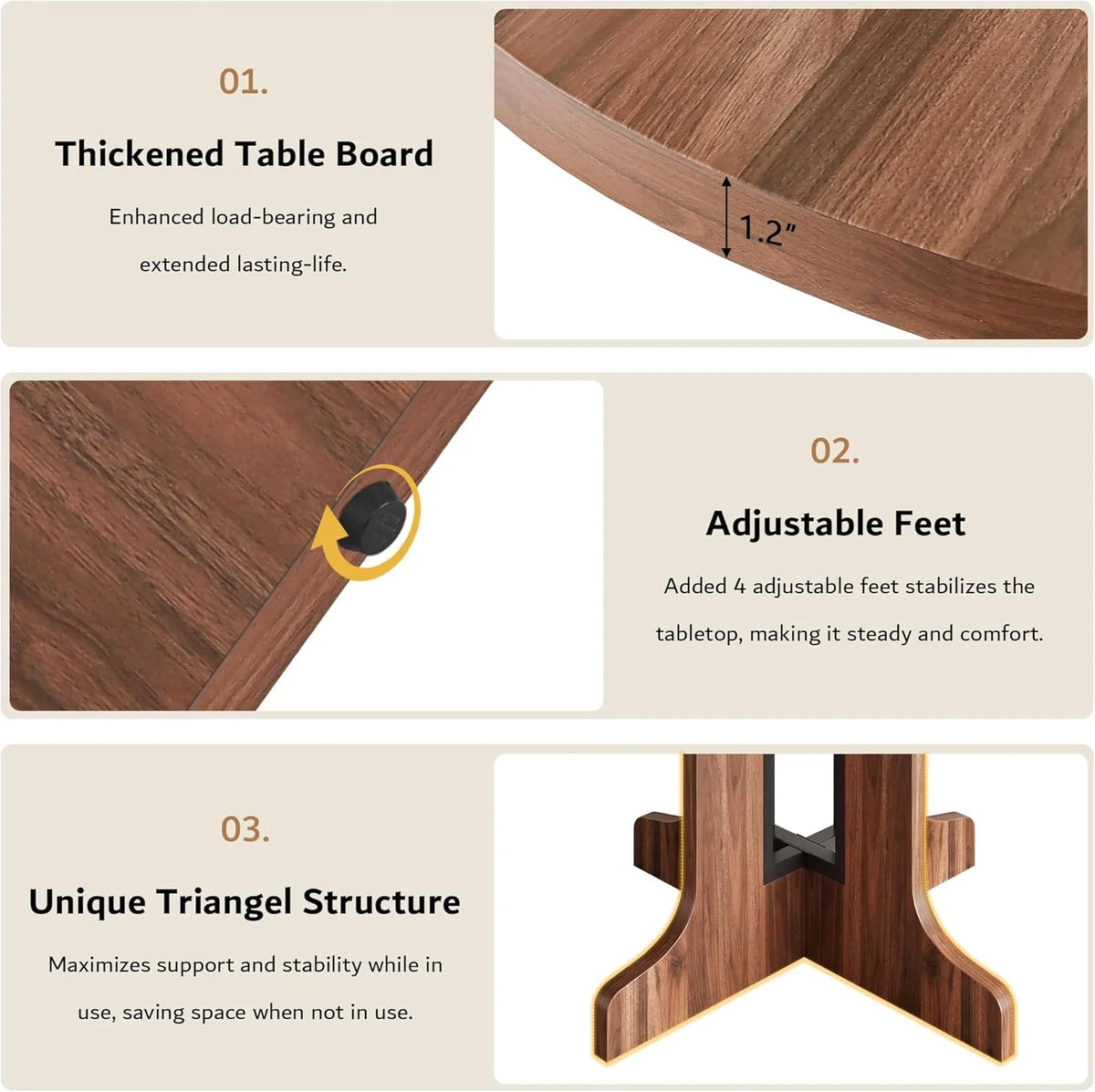 iPormis 59" Extendable Round Dining Table for 6, Modern Kitchen Table with Sturdy Wooden Base, Dining Room Table with Thickened MDF Board, Perfect for Small Space, Black