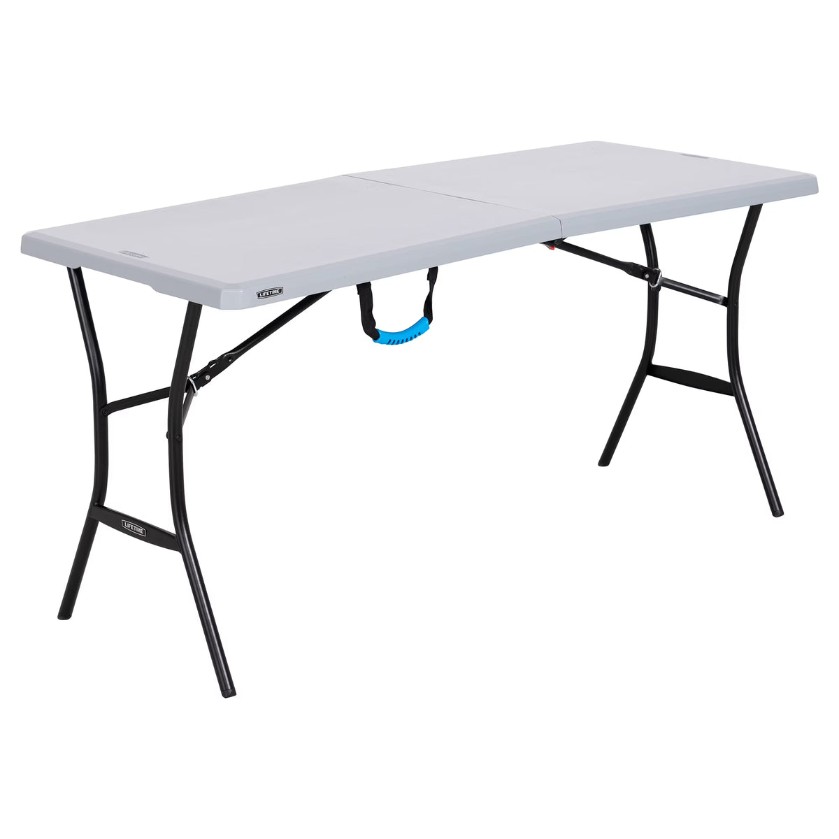 Lifetime 5 Foot Rectangle Fold-in-Half Table, Indoor/Outdoor Residential, Boulder Gray (80939)