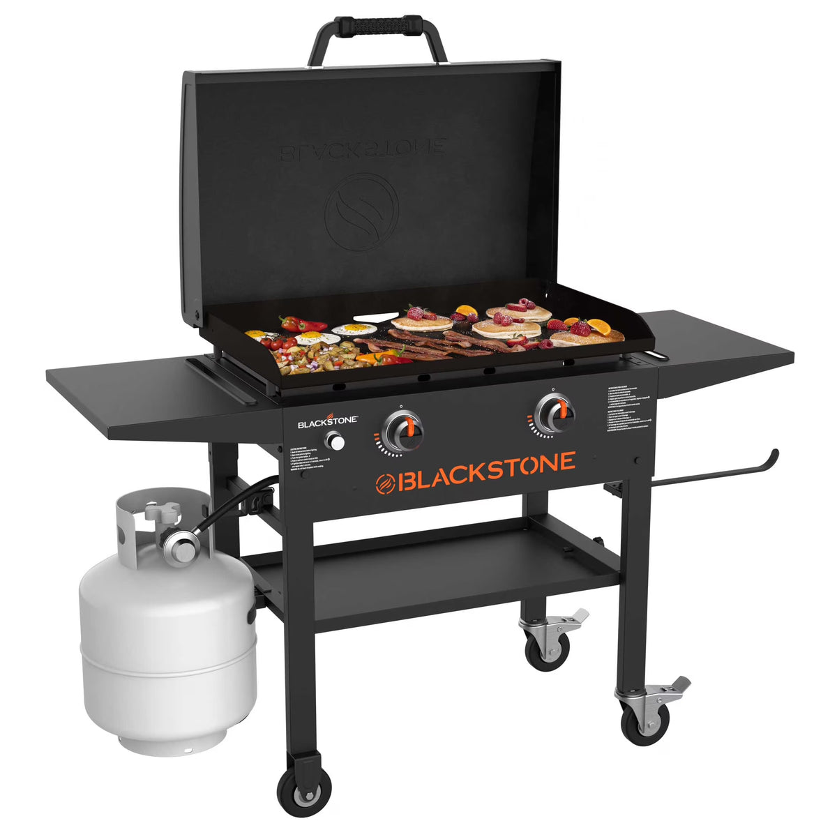 Blackstone 2-Burner 28�� Propane Griddle with Hood and Omnivore Griddle Plate