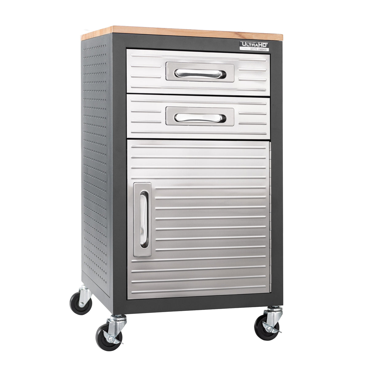 Seville Classics ULTRAHD? 2-Drawer Rolling Steel File Cabinet, Granite Gray