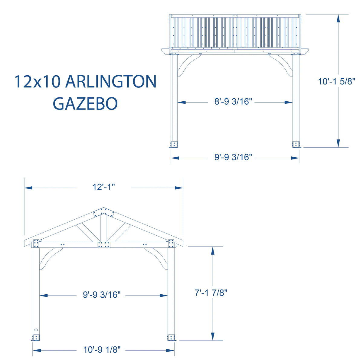 Backyard Discovery Arlington 12'x12' Cedar Wood Gazebo, Galvanized Steel Roof, PowerPort