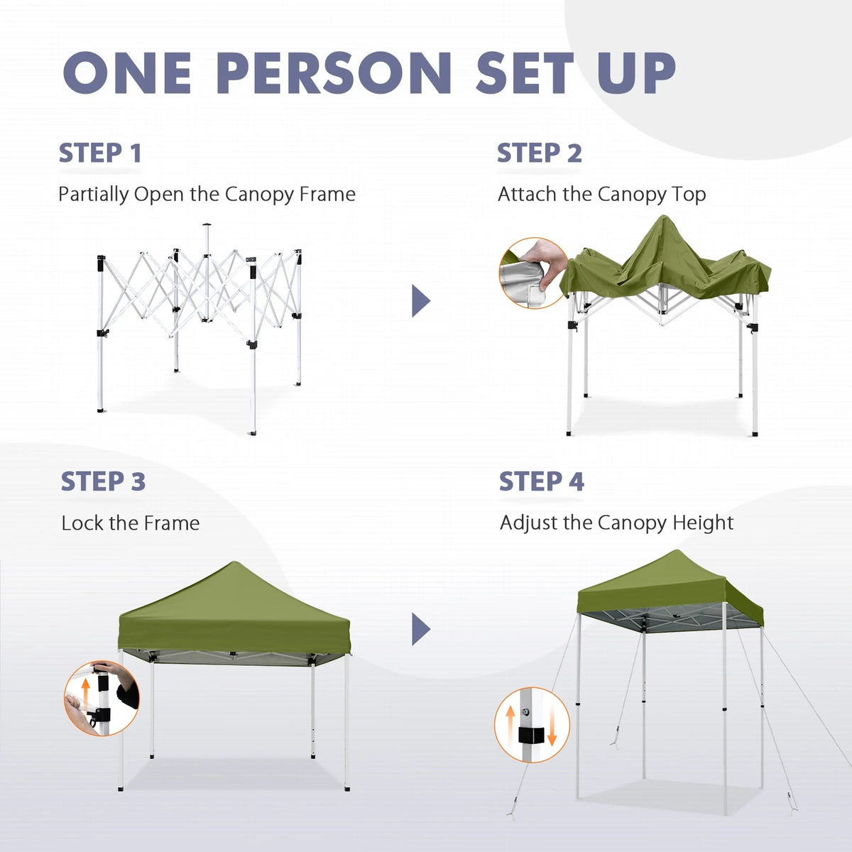 INTER HUT 5x5 Outdoor Pop up Canopy Gazebo, Instant Easy Set up Outdoor Canopy Commercial Fair Shelter, Beige