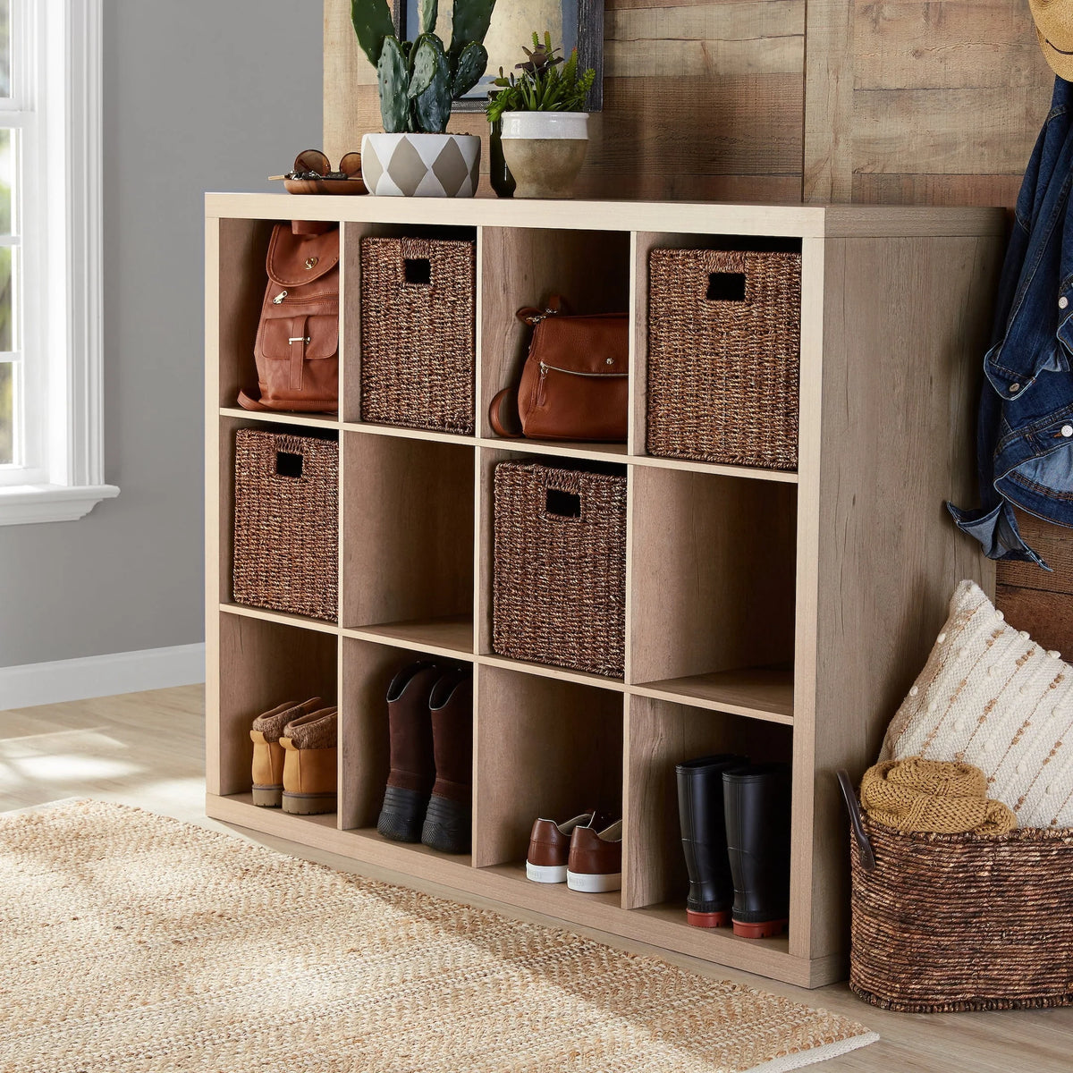 Better Homes & Gardens 12-Cube Storage Organizer, Natural