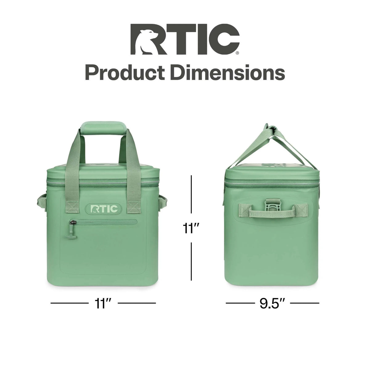 RTIC 12 Can Ultra-Tough Soft Cooler, 10 Qt, Leakproof, Waterproof Zipper,  Black