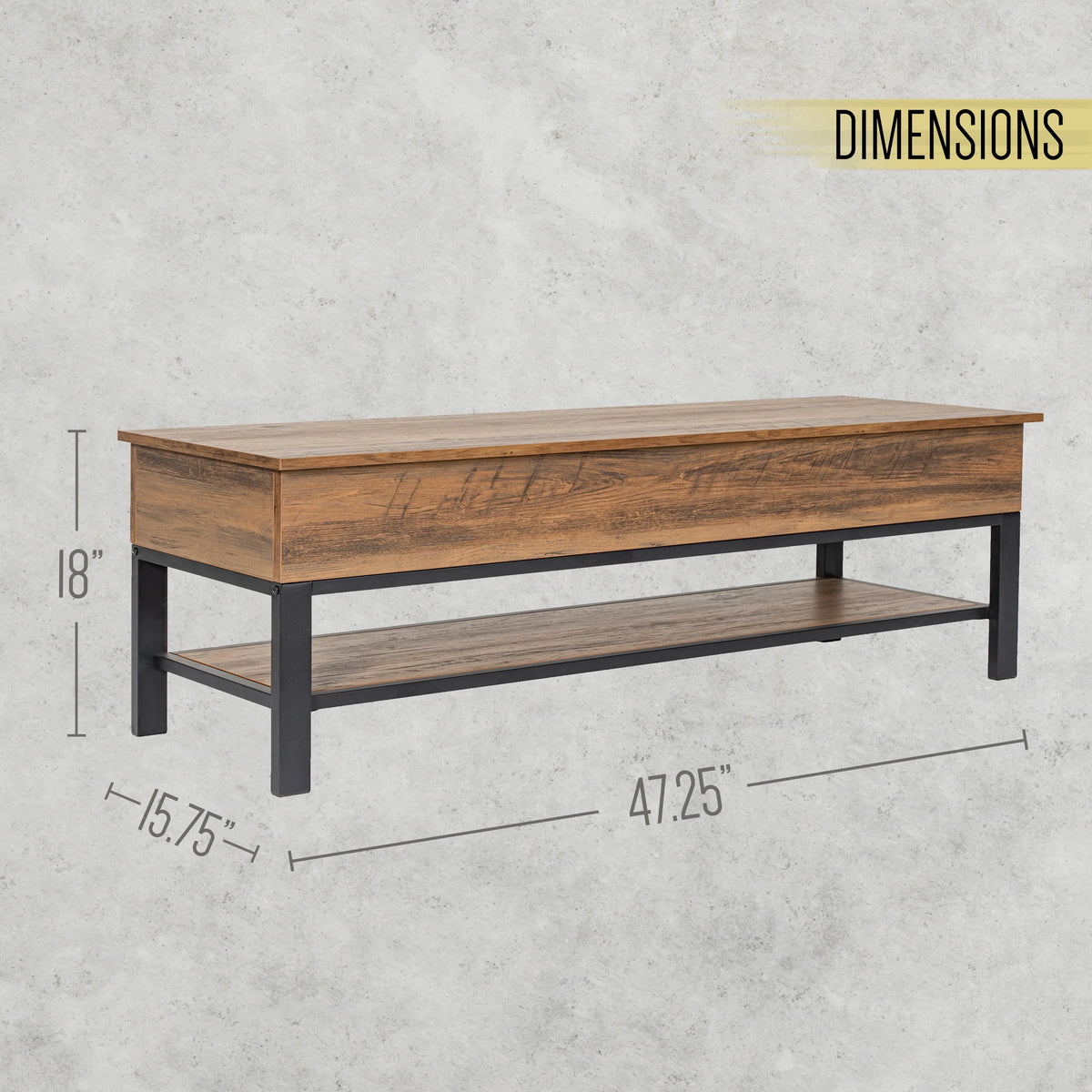 HBCY Creations Farmhouse Entryway Bench, Rustic Oak