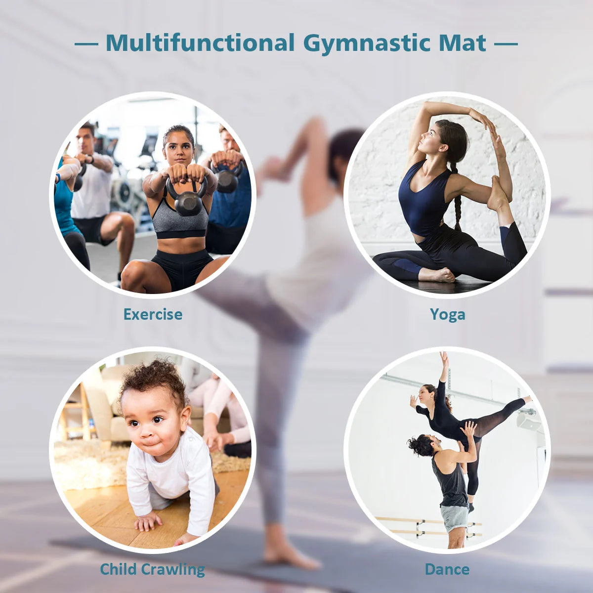 Costway 4' x 10' x 2'' Folding Gymnastics Tumbling Gym Mat Stretching Yoga