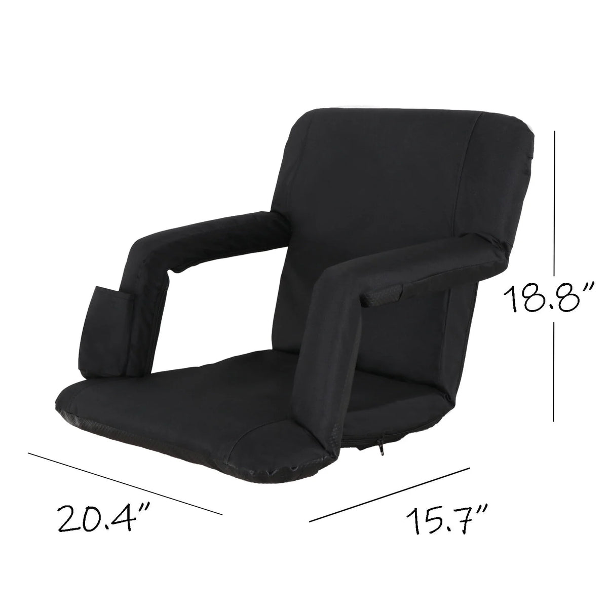 ZenSports 2 Pack Stadium Chair Seat for Bleachers 6 Reclining Positions - Black