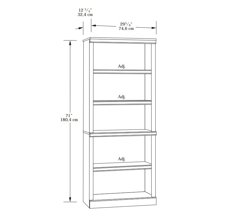 Better Homes & Gardens 71" Ashwood Road 5 Shelf Bookcase, Black Finish