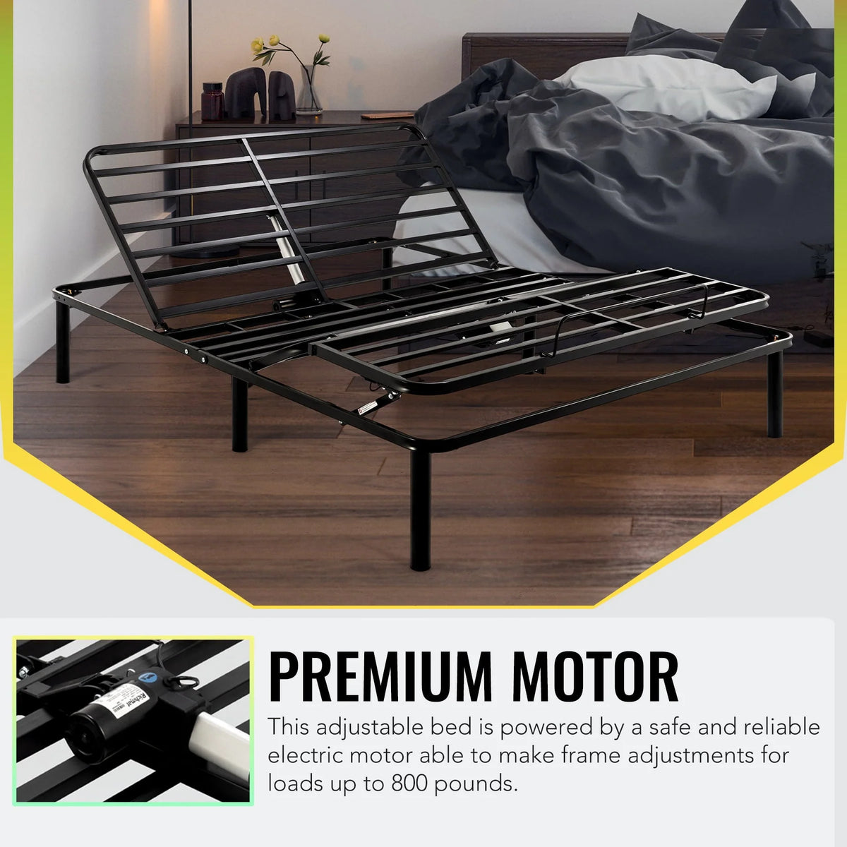 Electric Queen Size Platform Bed Frame Adjustable for Foam Mattress & More