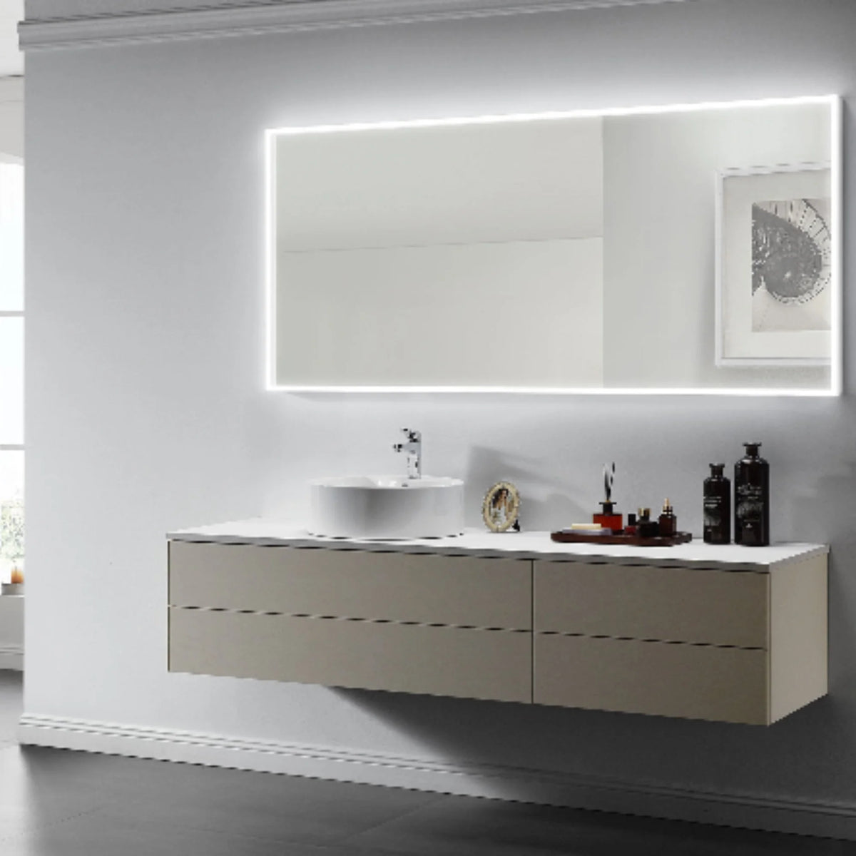 Modern Mirrors Astral Lighted Bathroom Vanity Mirror, Wall Mirror with Dimmable Daylight LED Lighting