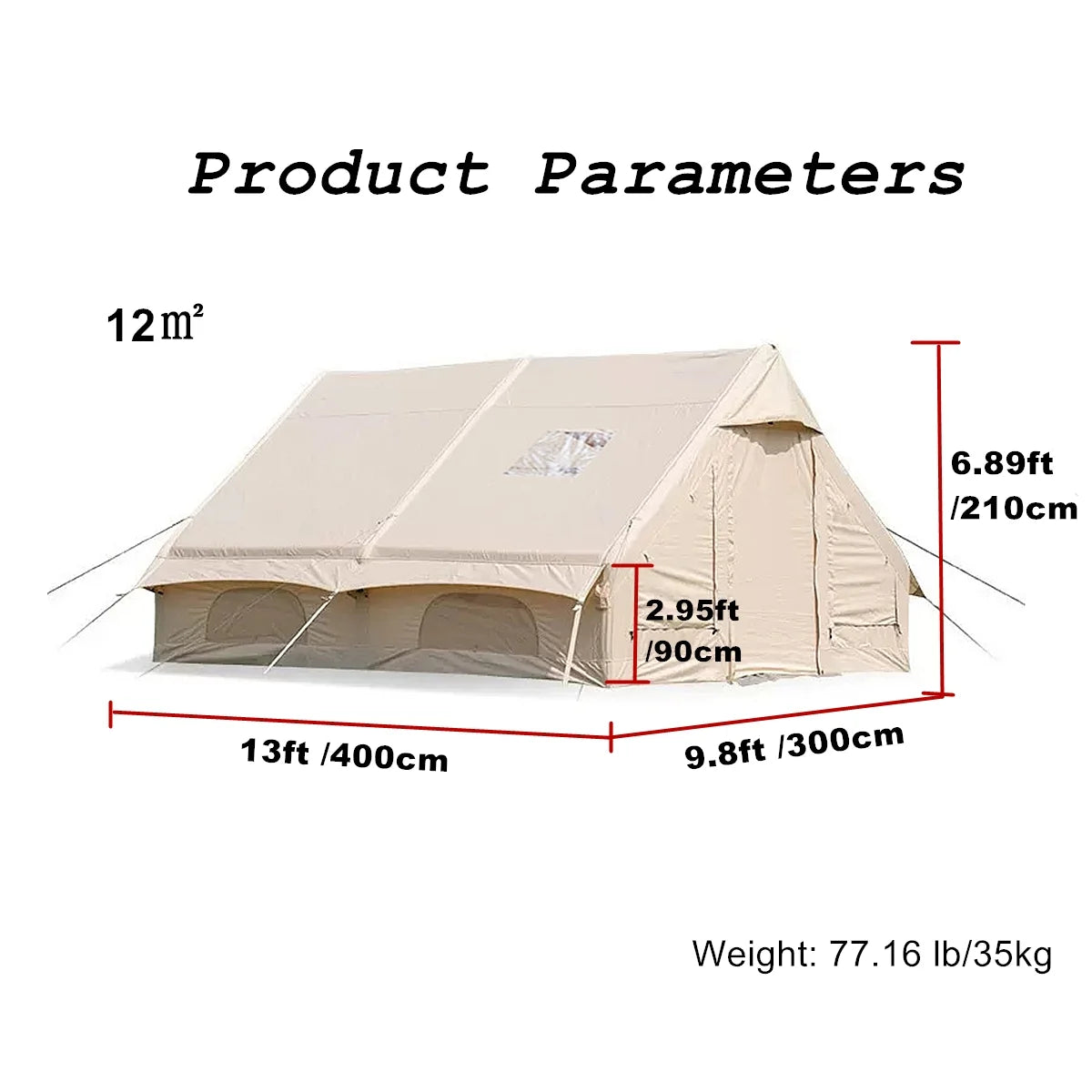 UNISTRONGH 6/8-Person Inflatable Glamping Tent with Hand Pump
