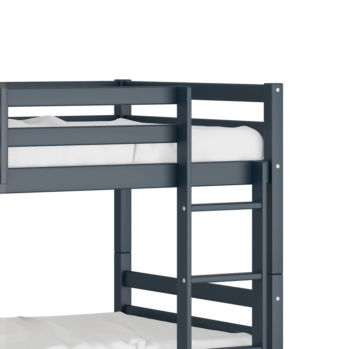 Campbell Wood Twin over Twin Floor Convertible Bunk Bed, Navy