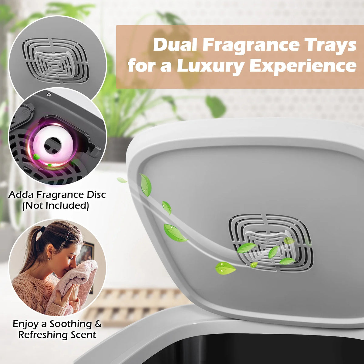Costway 20L Upgraded Towel Warmer for Bathroom with PTC Heater & 2 Fragrant Disc Holders