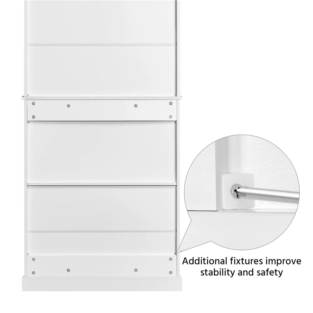 Topeakmart 72.5" H Kitchen Pantry Cabinet with Doors and Adjustable Shelves, White