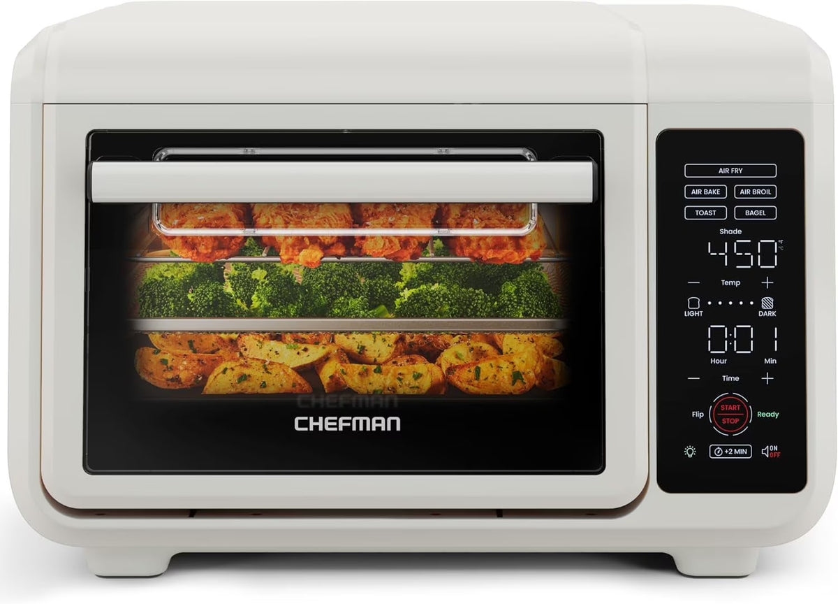 Chefman EasyAir 15 Qt. Toaster Oven Air Fryer, 5 Cooking Functions & 450��F Max Temperature �C Black
