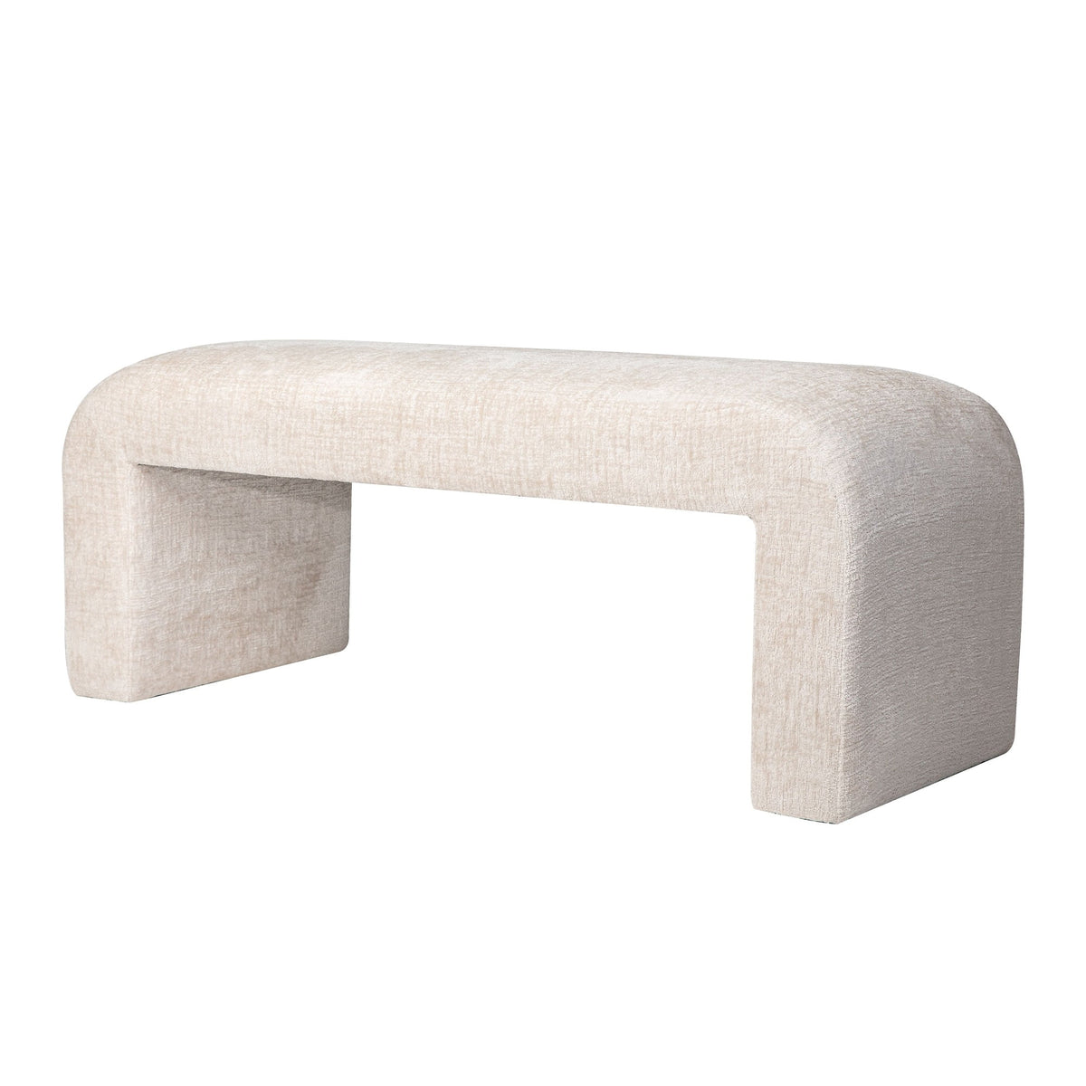 Jofran Sophia Modern Luxury Curved Upholstered Jacquard Bench - Small