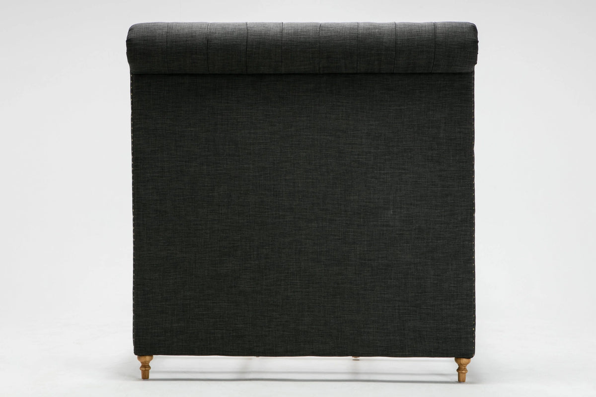 Manhattan Comfort Empire Fabric Upholstered Queen Bed Frame in Cream