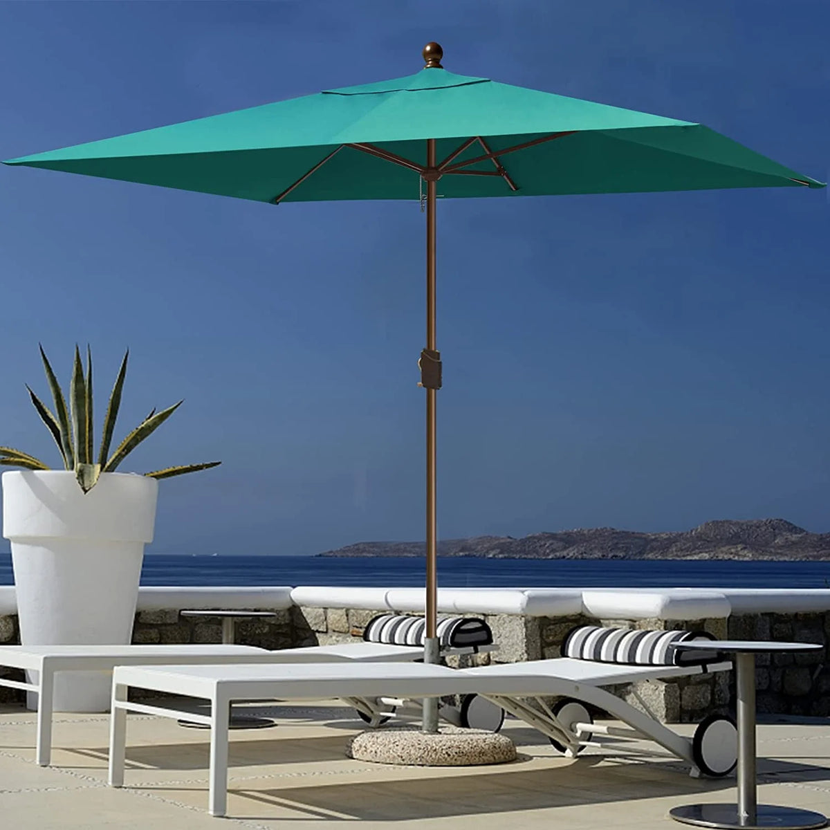 EliteShade Sunumbrella 6x6Ft Square Market Umbrella with Ventilation