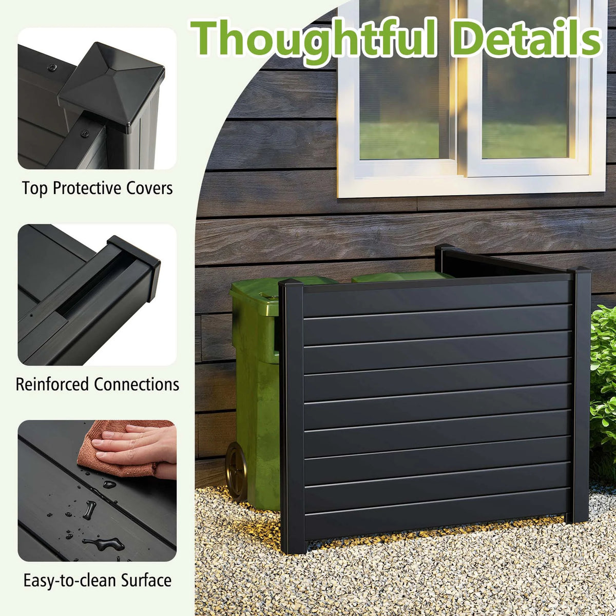 Costway 48"L x 37.5"H Air Conditioner Fence with 3 Ground Stakes