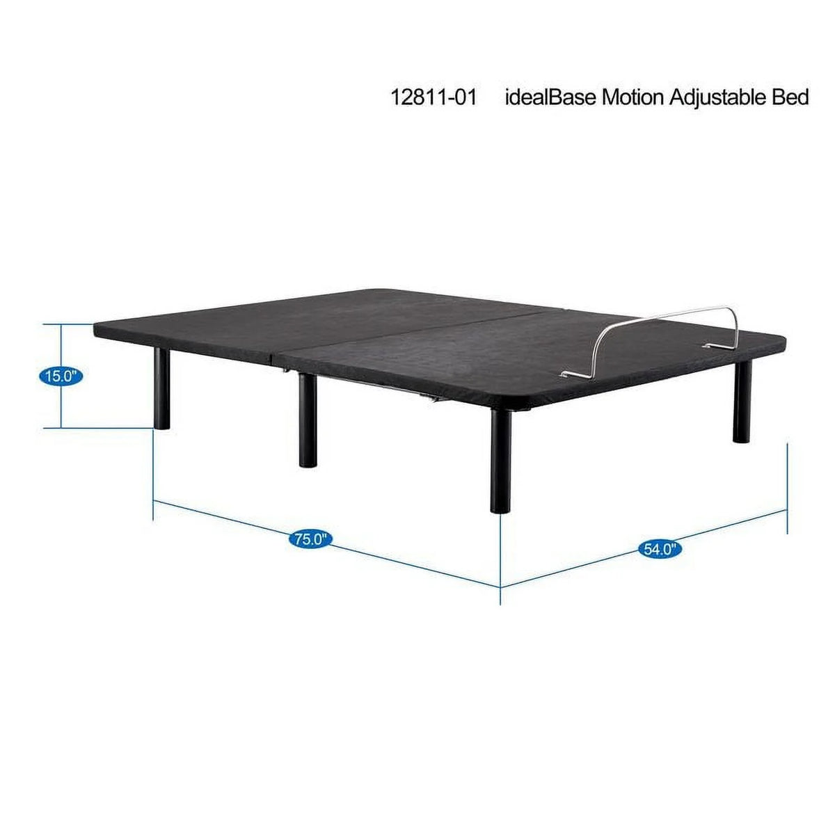 Naomi Home Twin XL Size Ergonomic Adjustable Bed Base with Basic Lumbar Support & Head Tilt, Back & Leg Massage, Wireless Remote, Assembly Needed - Twin XL, Gray