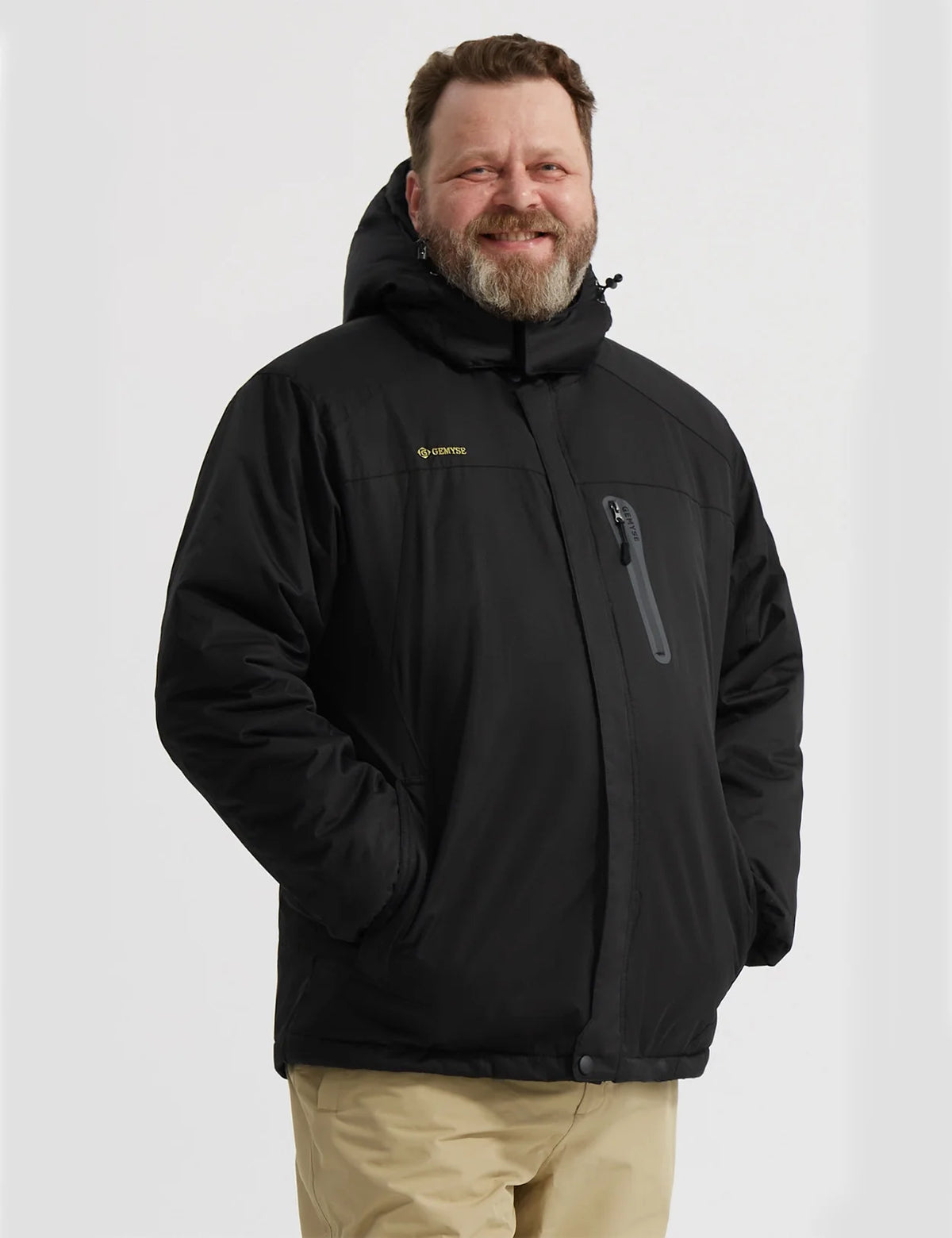 GEMYSE Mens Mountain Ski Snow Jacket Waterproof Windbreaker for Winter Rain(Graphite Grey, XL)