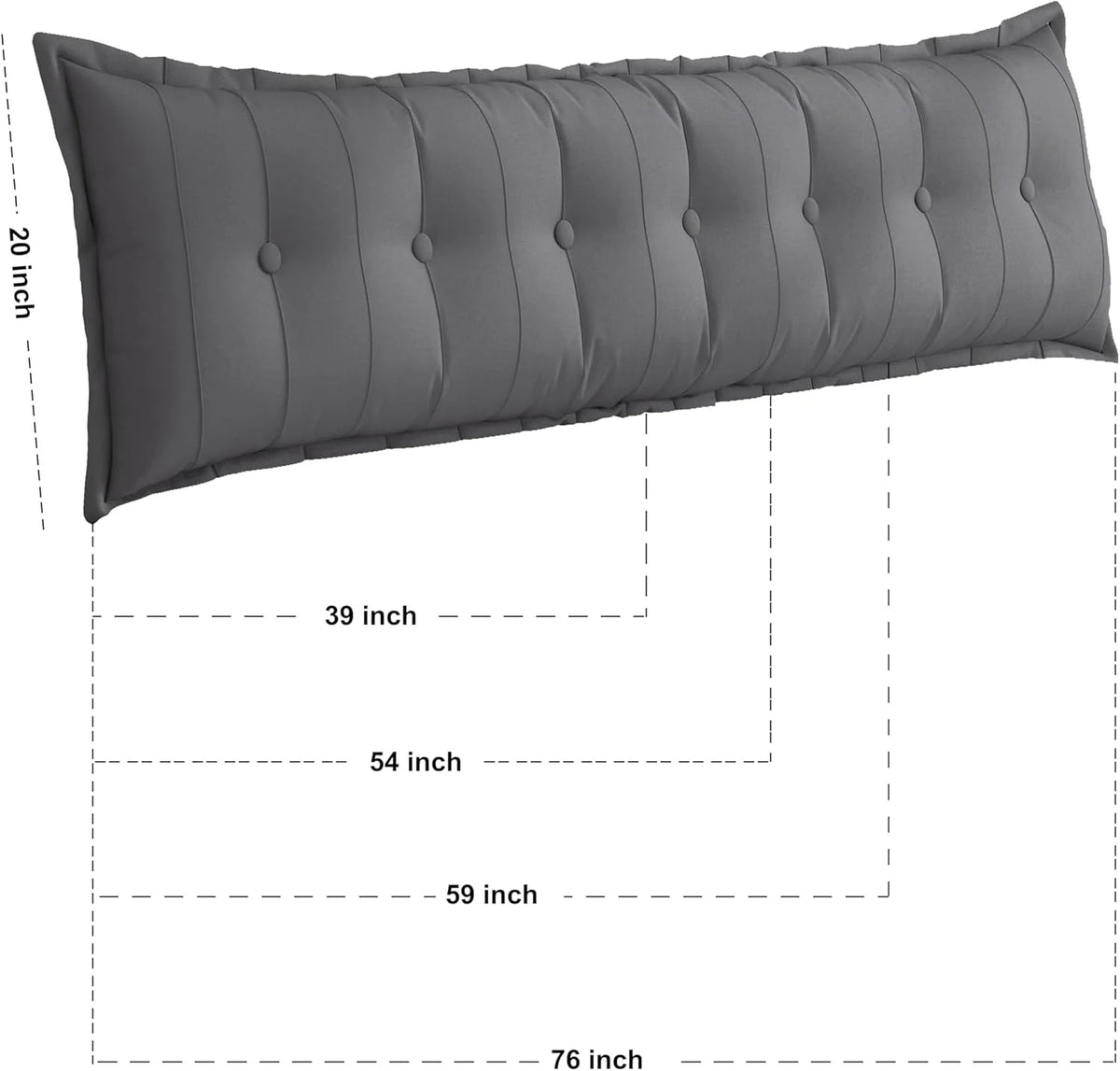Daneey Large Headboard Pillow Full Pillow Headboard Soft Daybed Pillows Bolster Pillow for Bed & Couch Long Pillow for Bed Decorative, Removable Ivory Cover