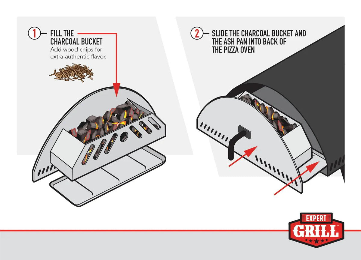 Expert Grill 15" Charcoal Pizza Oven, Black