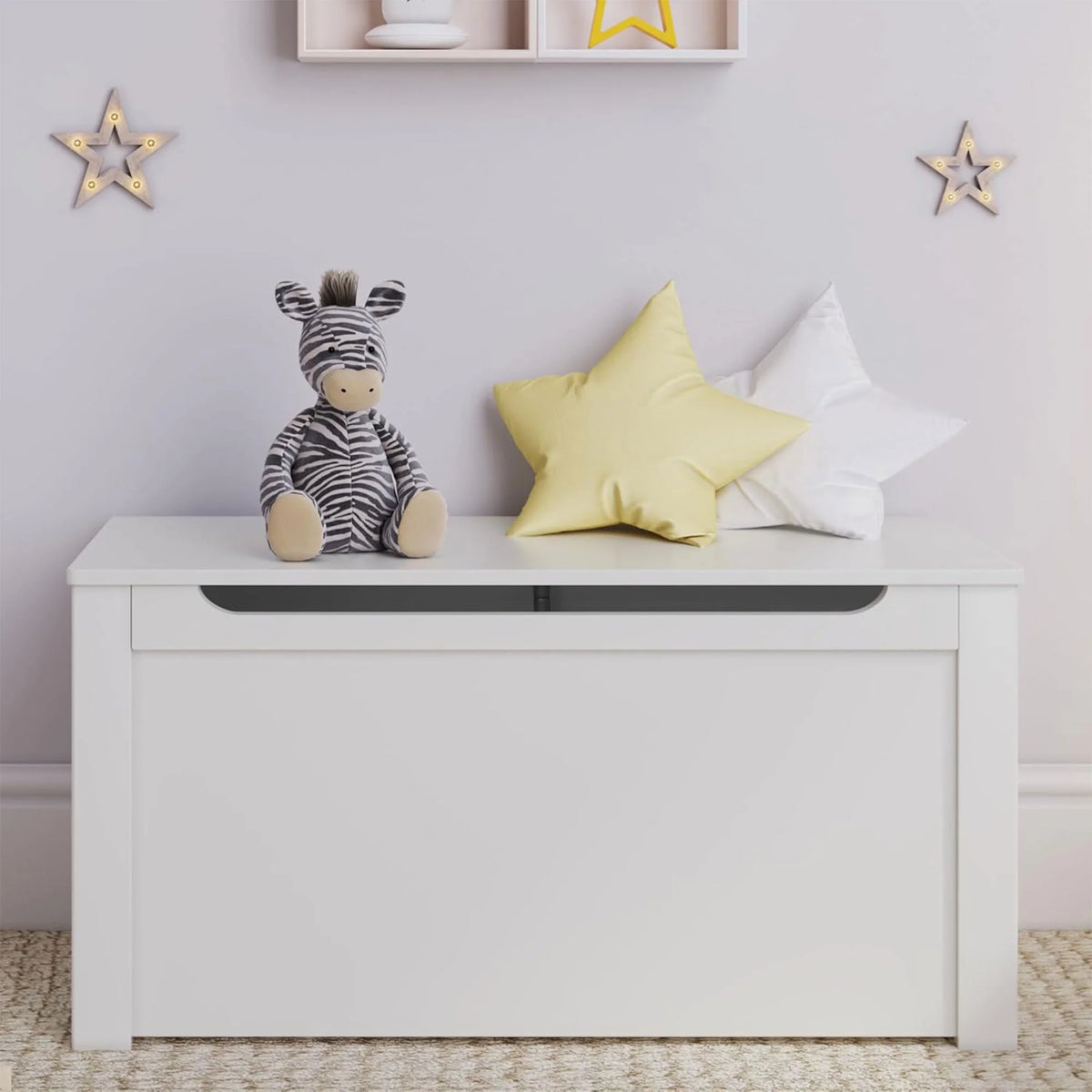 Sturdis Wooden Toy Box Spacious Storage for Home Organization, White