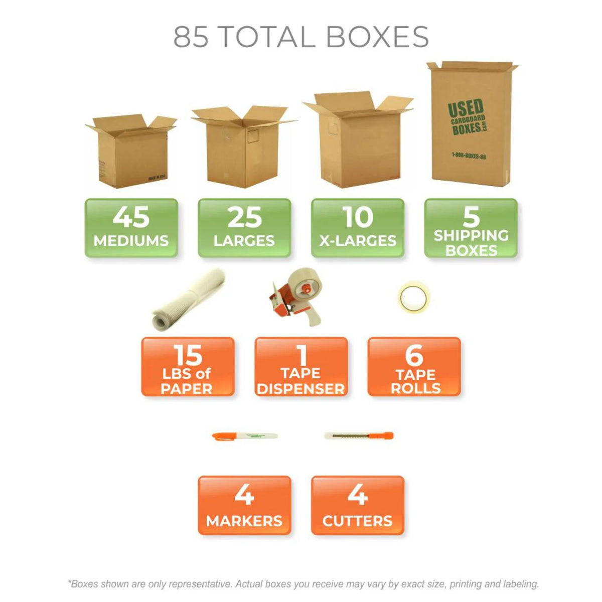 4 Bedroom Moving Kit - 80 Moving Boxes
